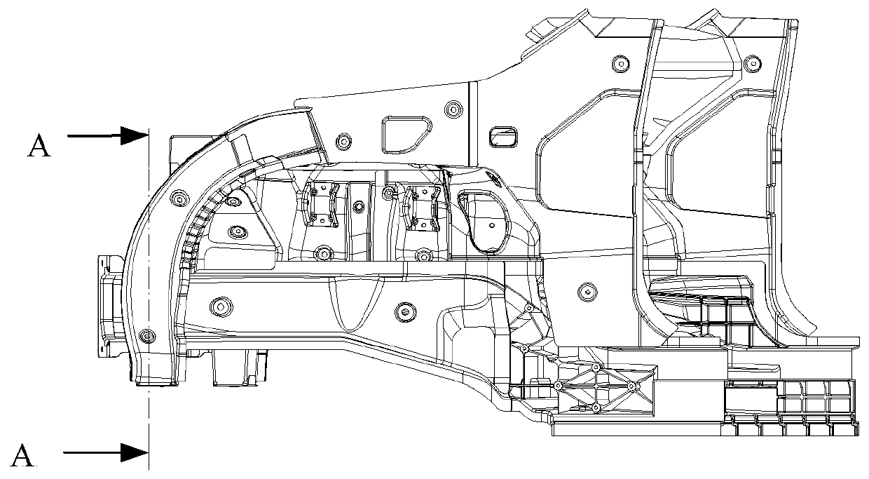 Automobile little offset collision force transmission mechanism and automobile including same