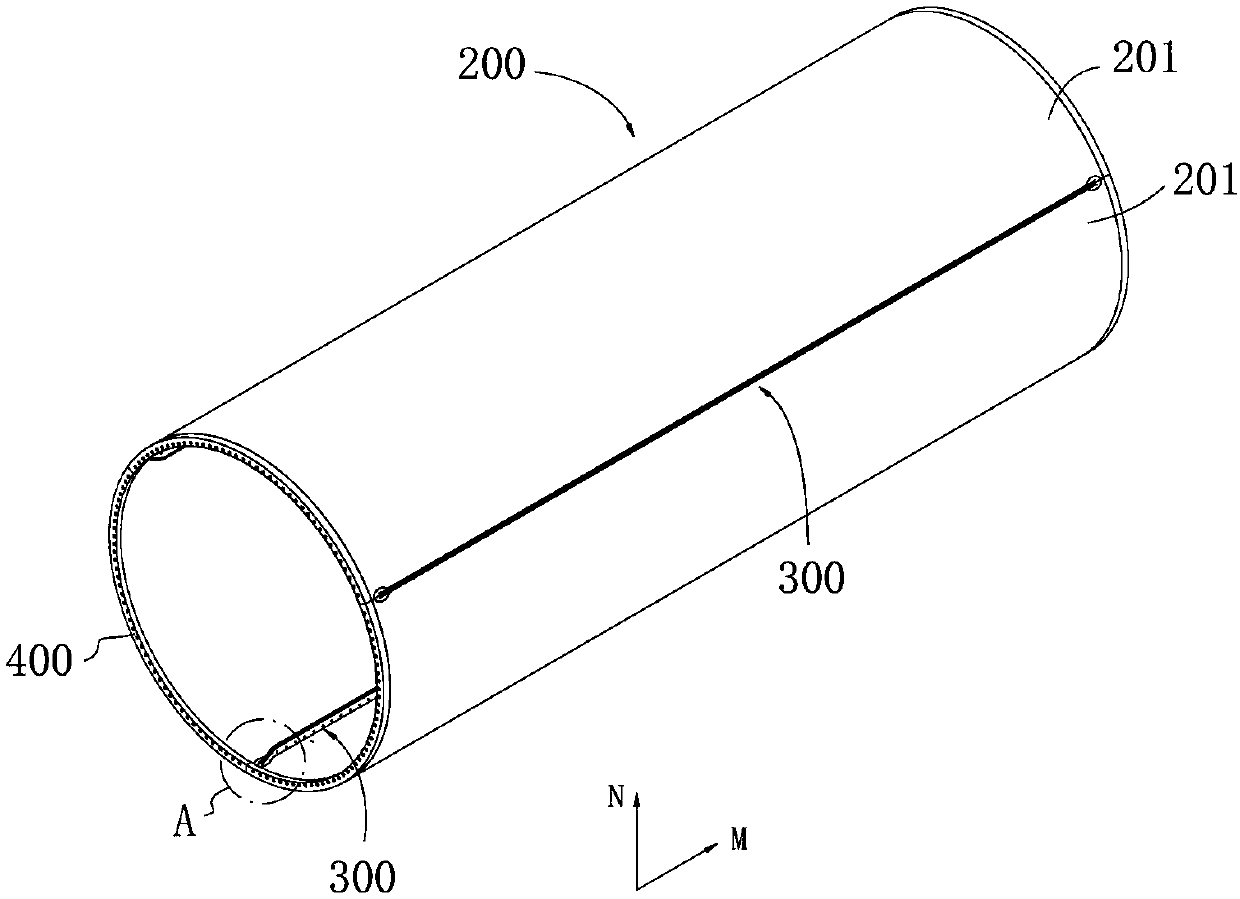 Connection piece, in-piece tower frame, manufacturing method, tower frame and wind turbine generator system