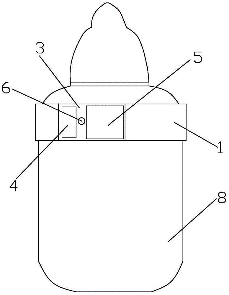 Temperature monitoring device for liquid of feeding bottle