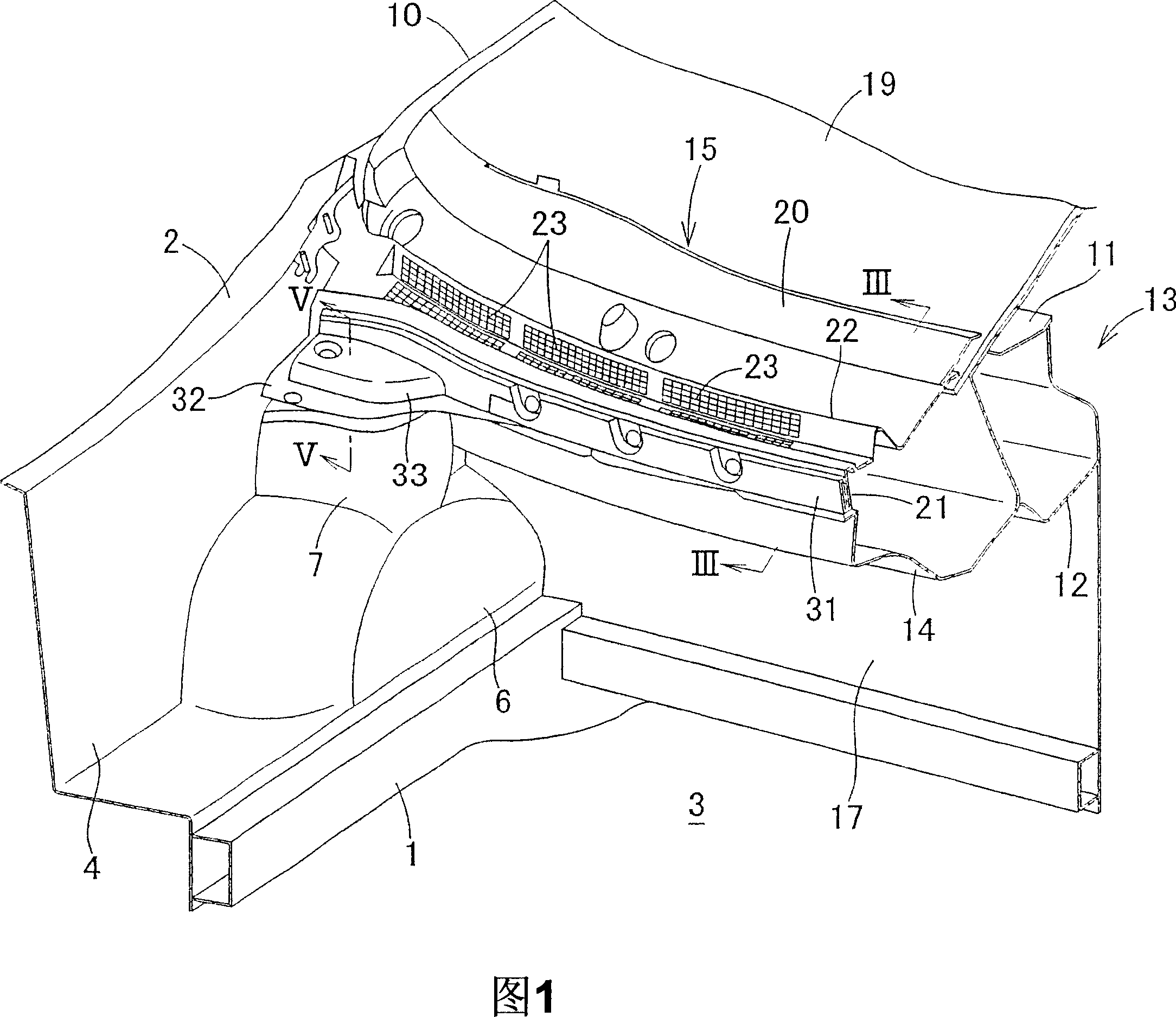 Impact absorption structure of automobile