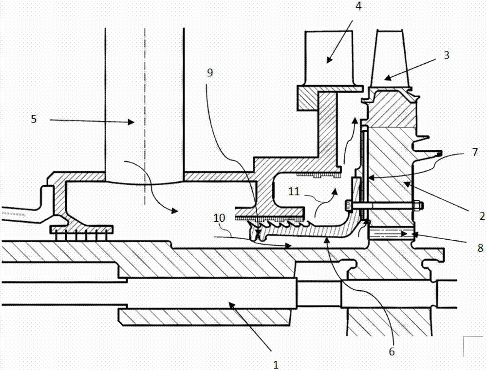 Method for cooling turbine disc and moving blade of combustion gas turbine