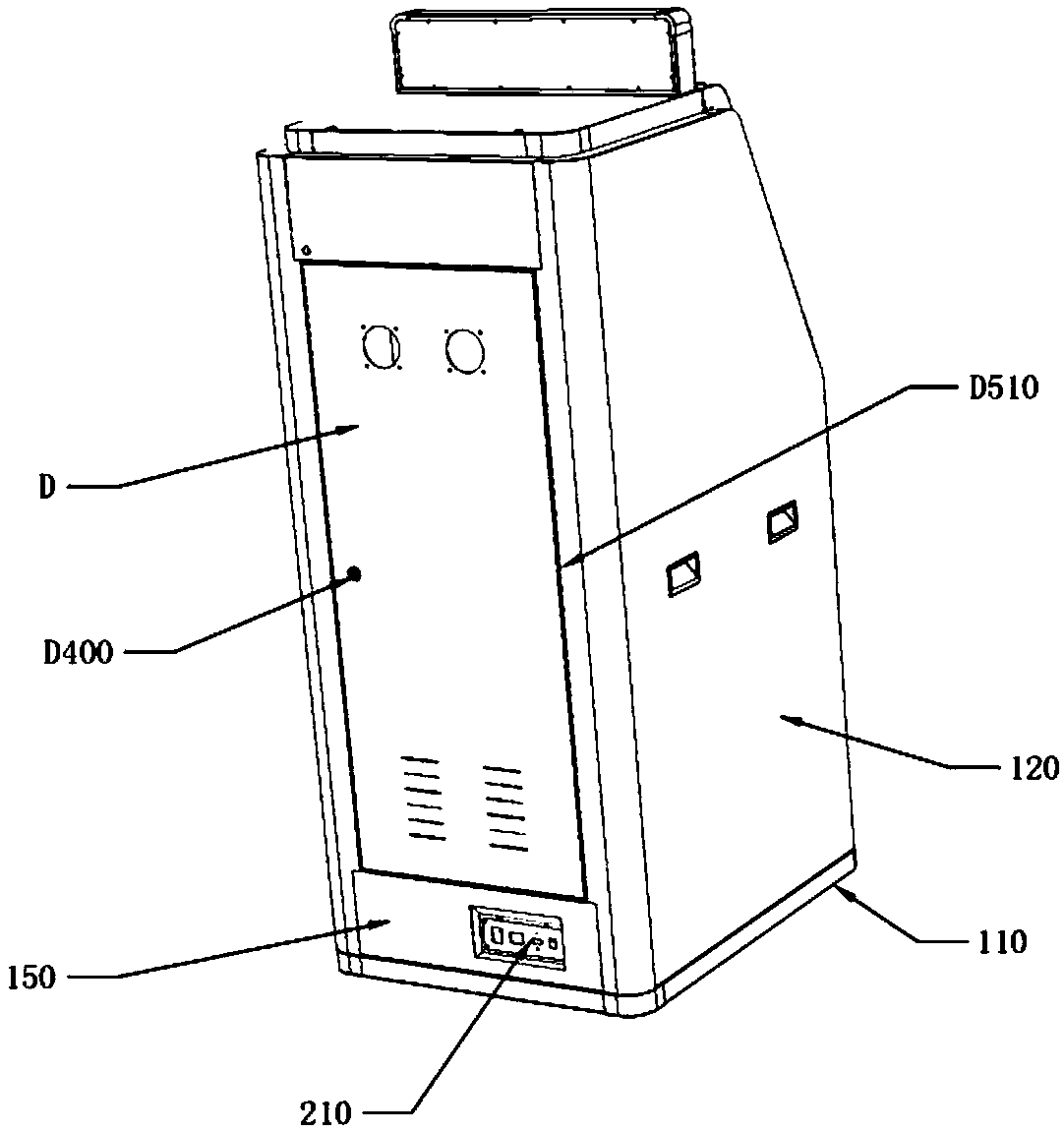 Front door sheet assembly and vehicle inspection-free tag self-service issuing machine with same