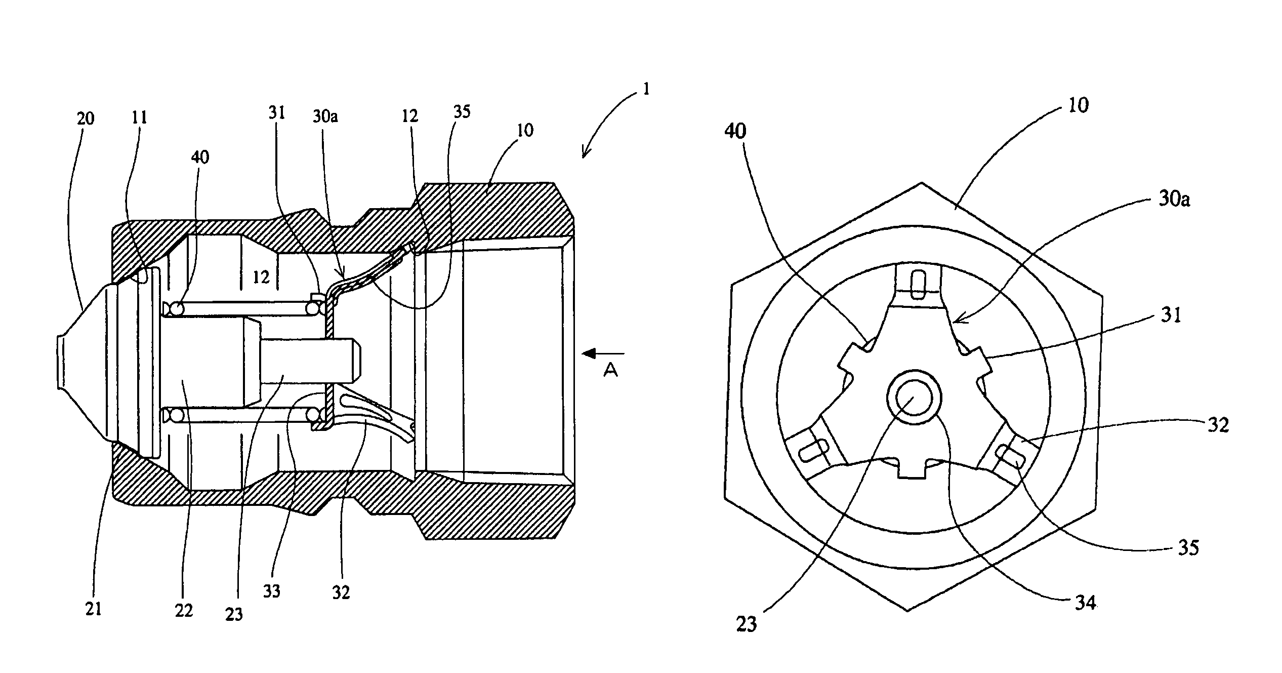 Valve holding member