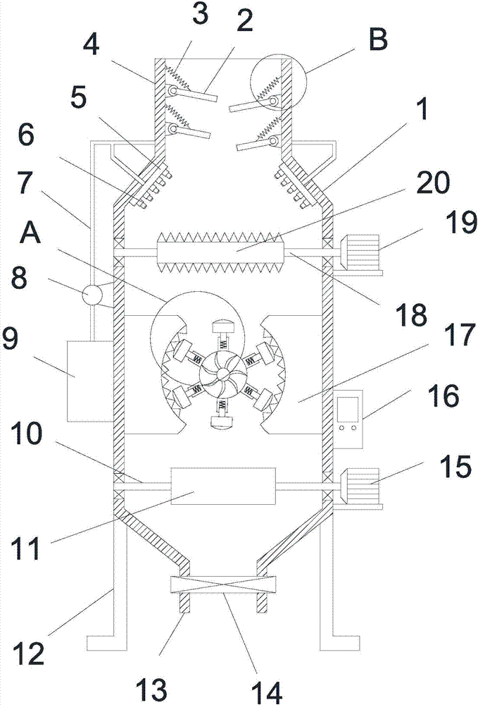 Efficient crushing device for construction waste