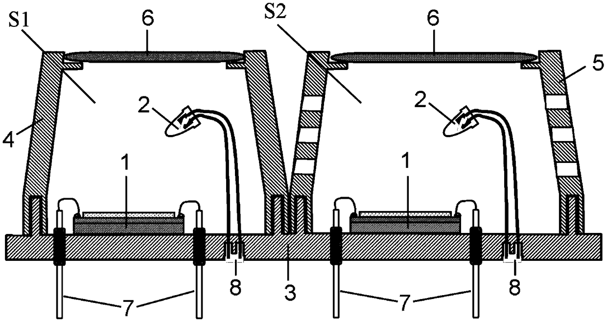 Sensor integrated with oxygen concentration and ultraviolet intensity detection function and detection method thereof