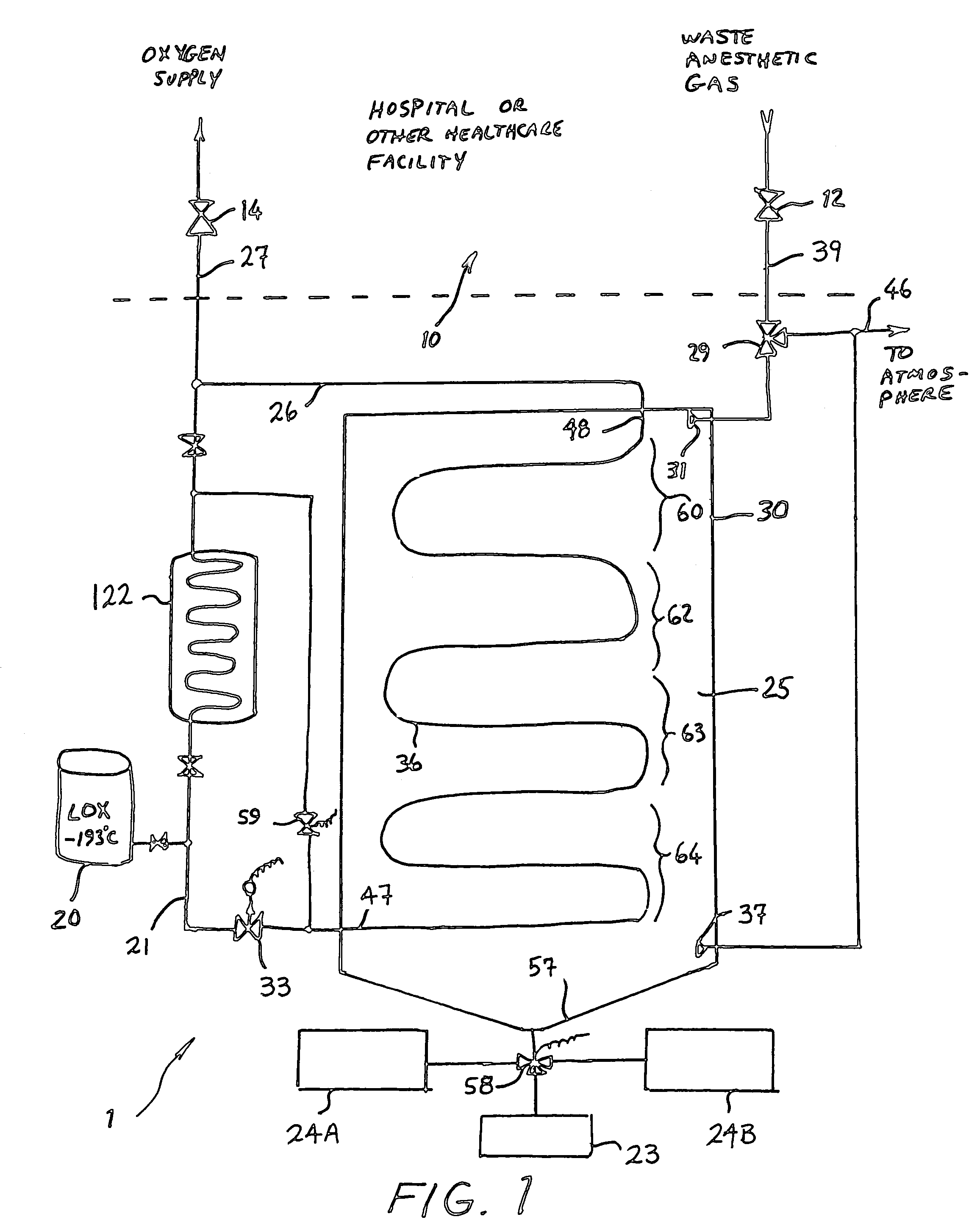 Anesthetic gas reclamation system and method