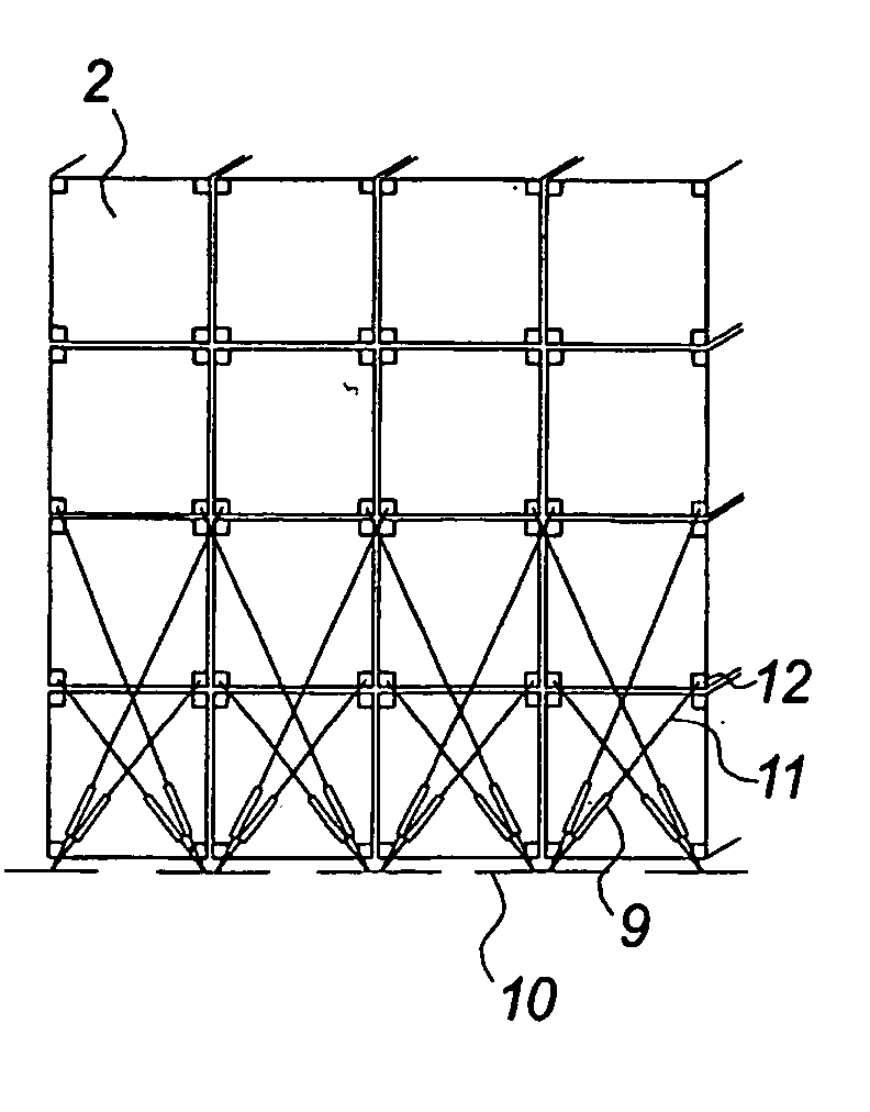 Fastening device for securing a container to a ship