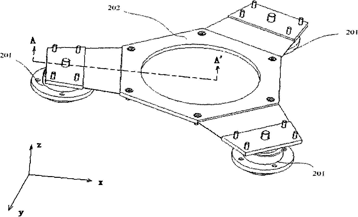 Leveling and focusing mechanism and mask platform with same