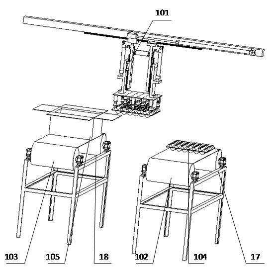 Automatic egg boxing mechanical arm as well as boxing method and control method thereof