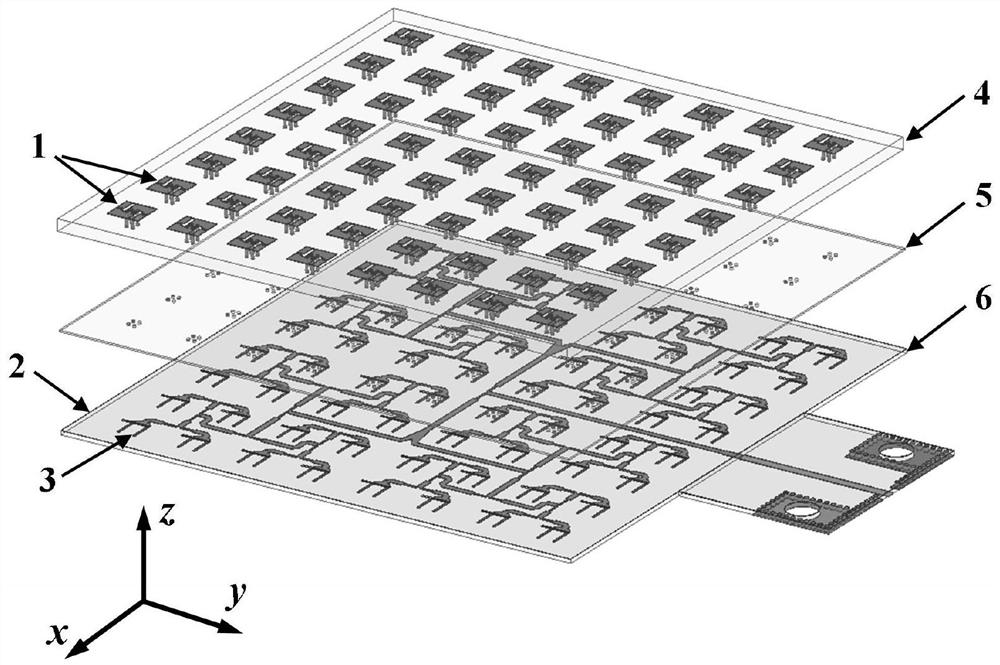 Broadband circularly polarized antenna array based on asymmetric slotted rectangular patch