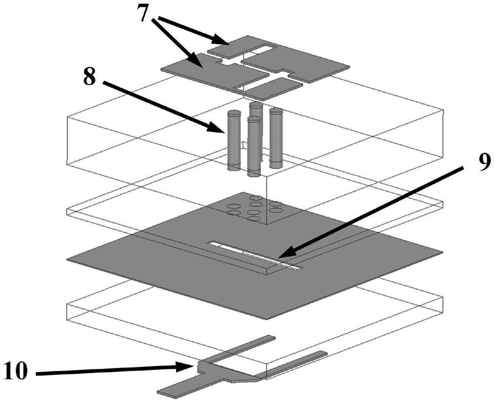 Broadband circularly polarized antenna array based on asymmetric slotted rectangular patch