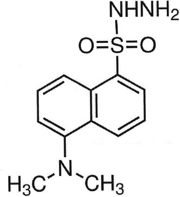 Application of dansylhydrazine and derivatives thereof in specific detection of glycoprotein