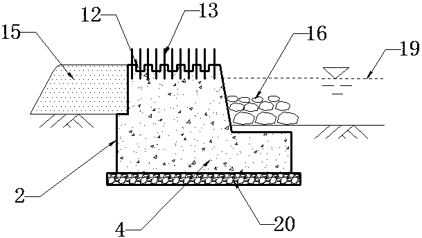 A layered water-permeable and water-purifying plant-growing retaining wall and its construction method