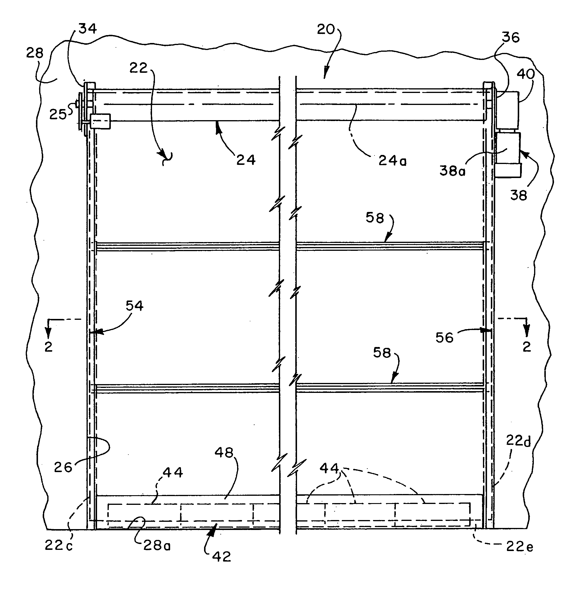 Rollup door with direct connected drive motor unit