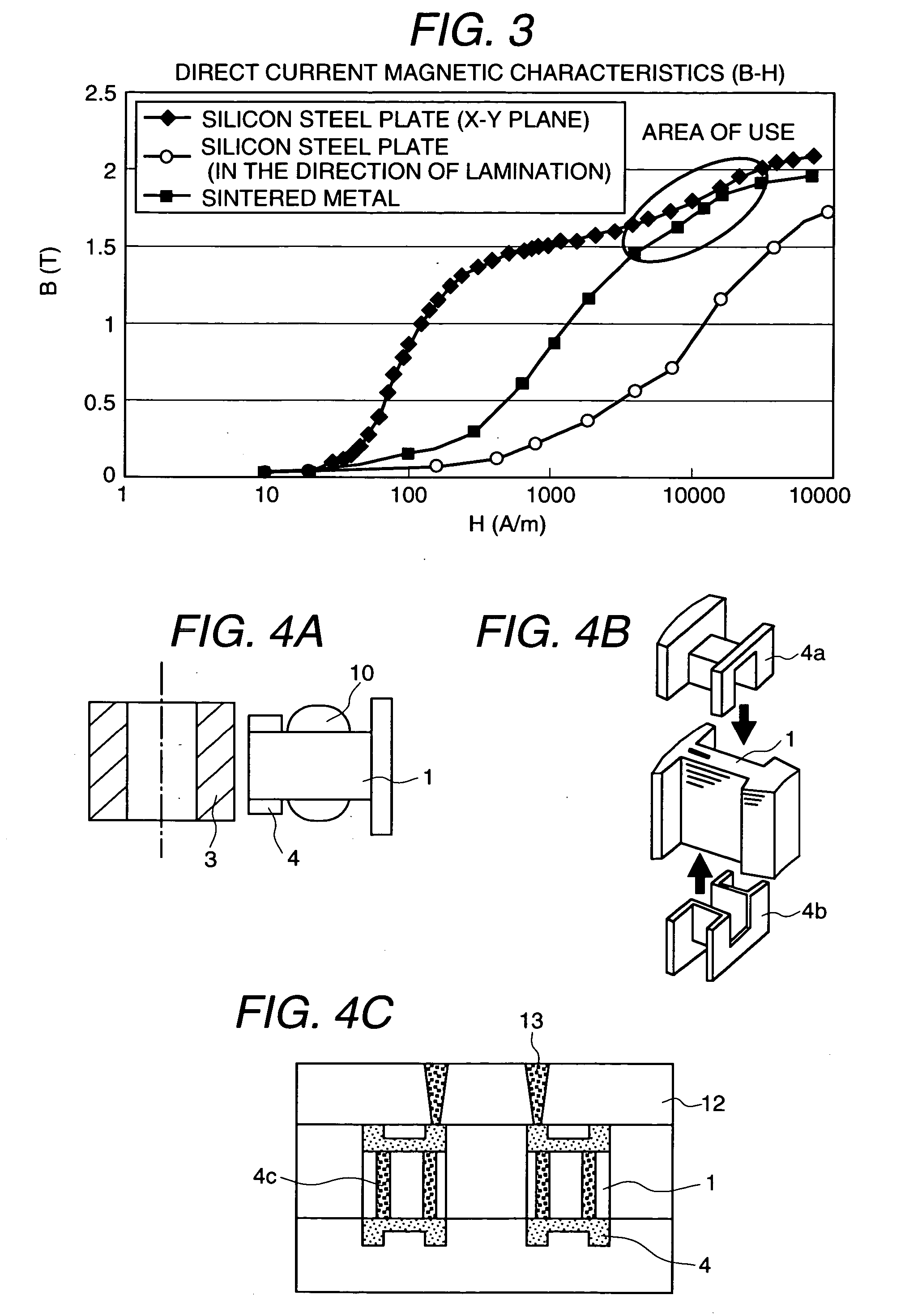 Motor having cores structure wherein magnetic circuit is designed in three dimensional configuration