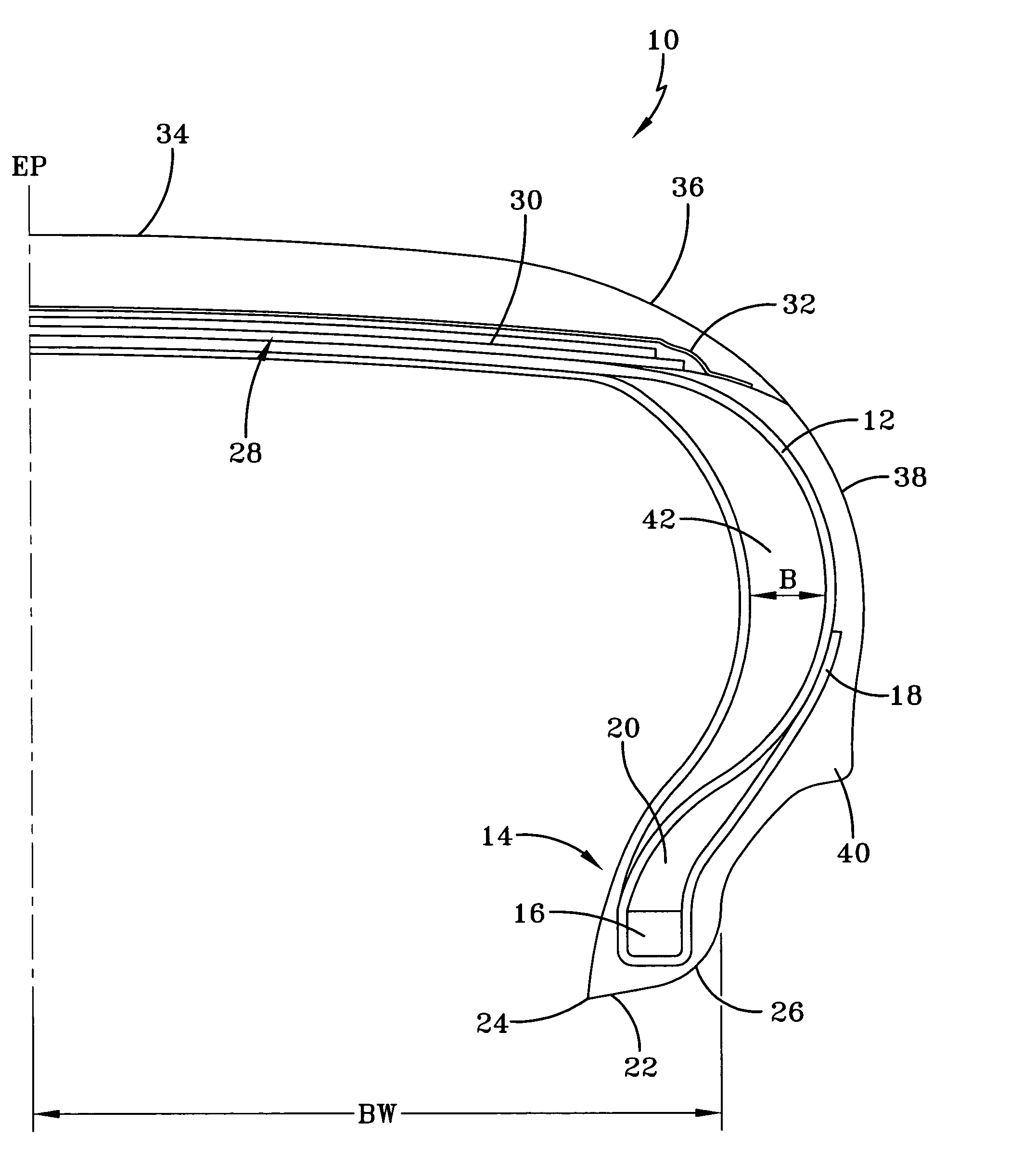 Self-supporting pneumatic tire