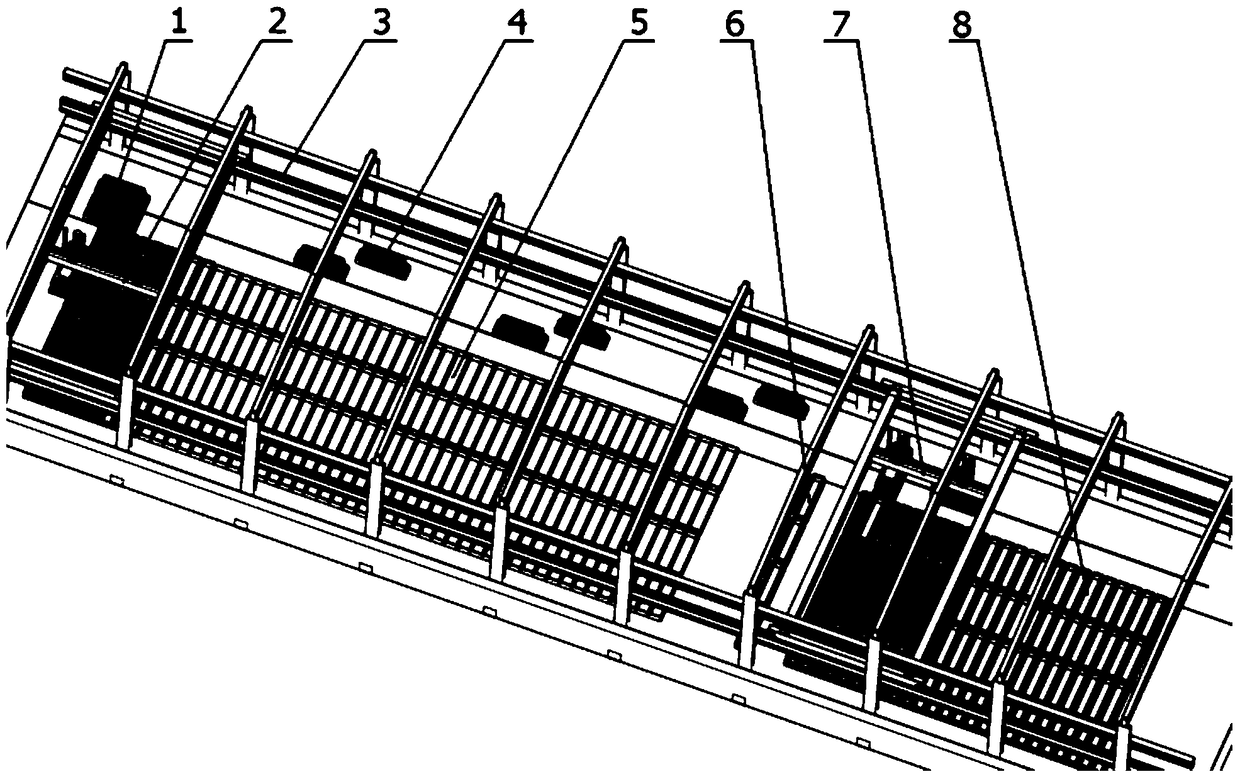 An automatic entry and exit tank system for the cathode plate of the electrolytic manganese post-processing production line