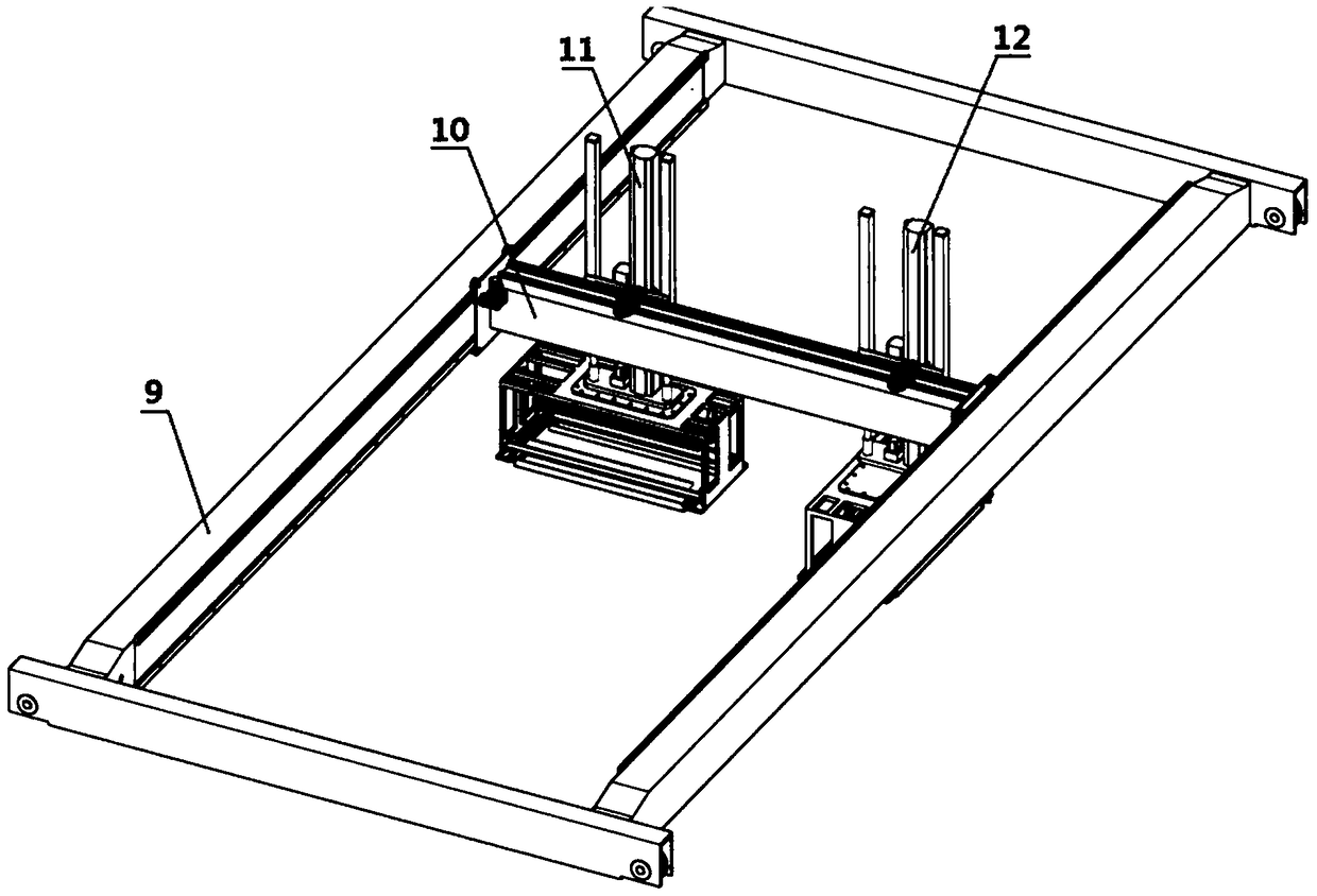 An automatic entry and exit tank system for the cathode plate of the electrolytic manganese post-processing production line