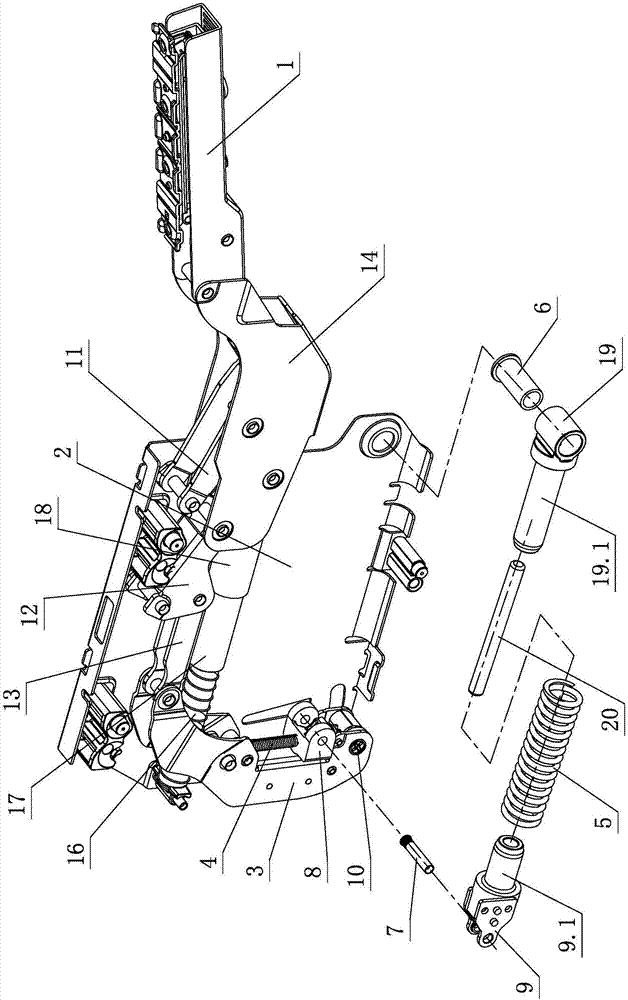 Turnover elastic mechanism for furniture