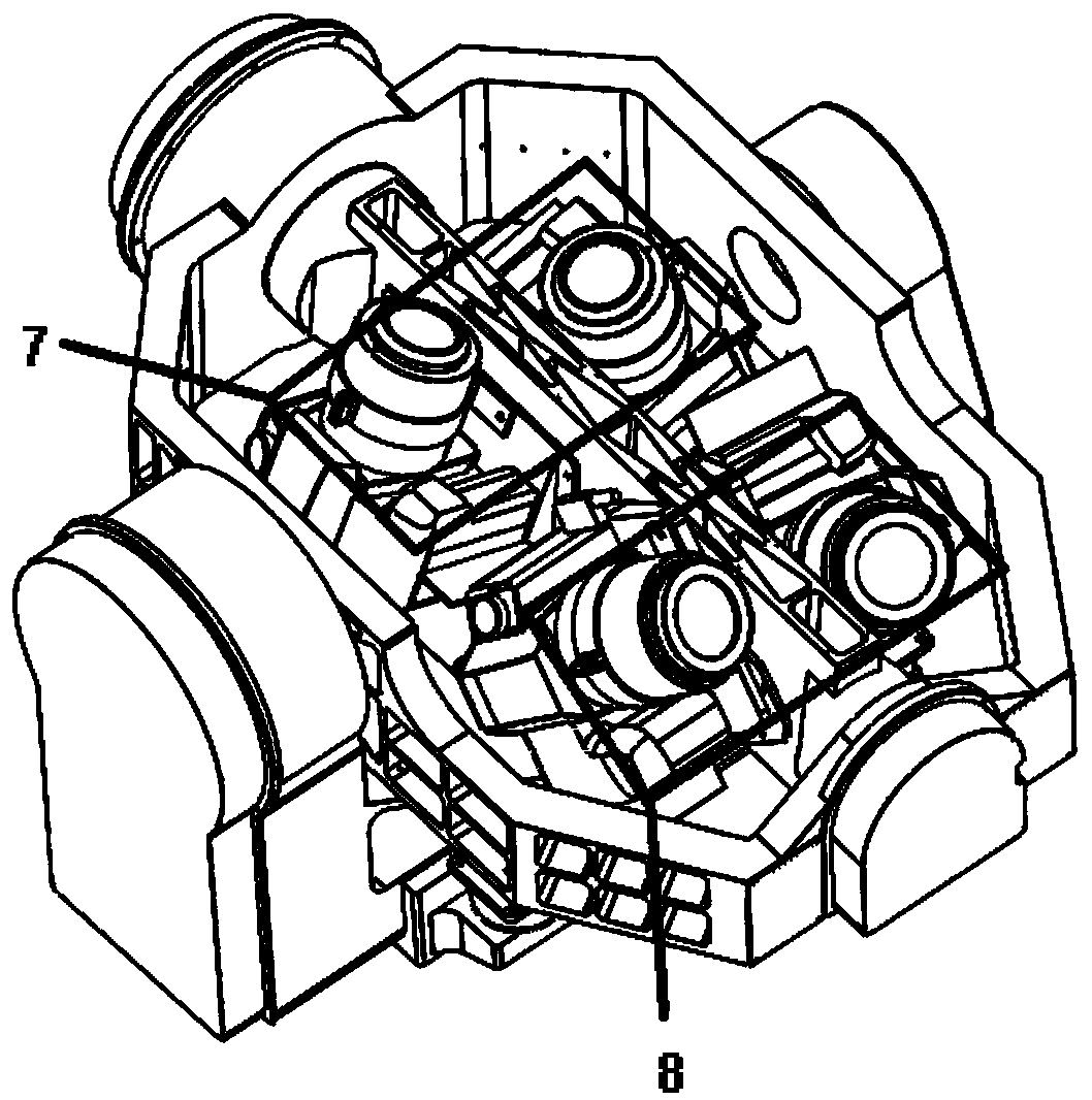 Whisk broom type multi-view aviation oblique photography camera and imaging method thereof