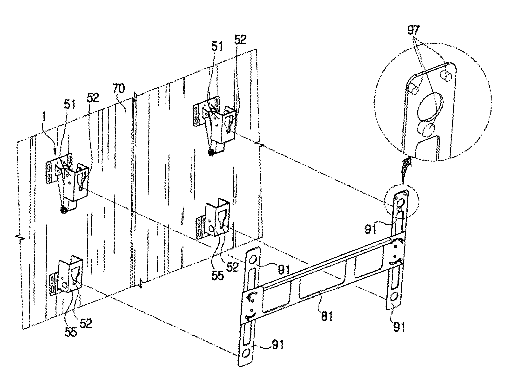 Installation equipment for display main body and jig for installation equipment