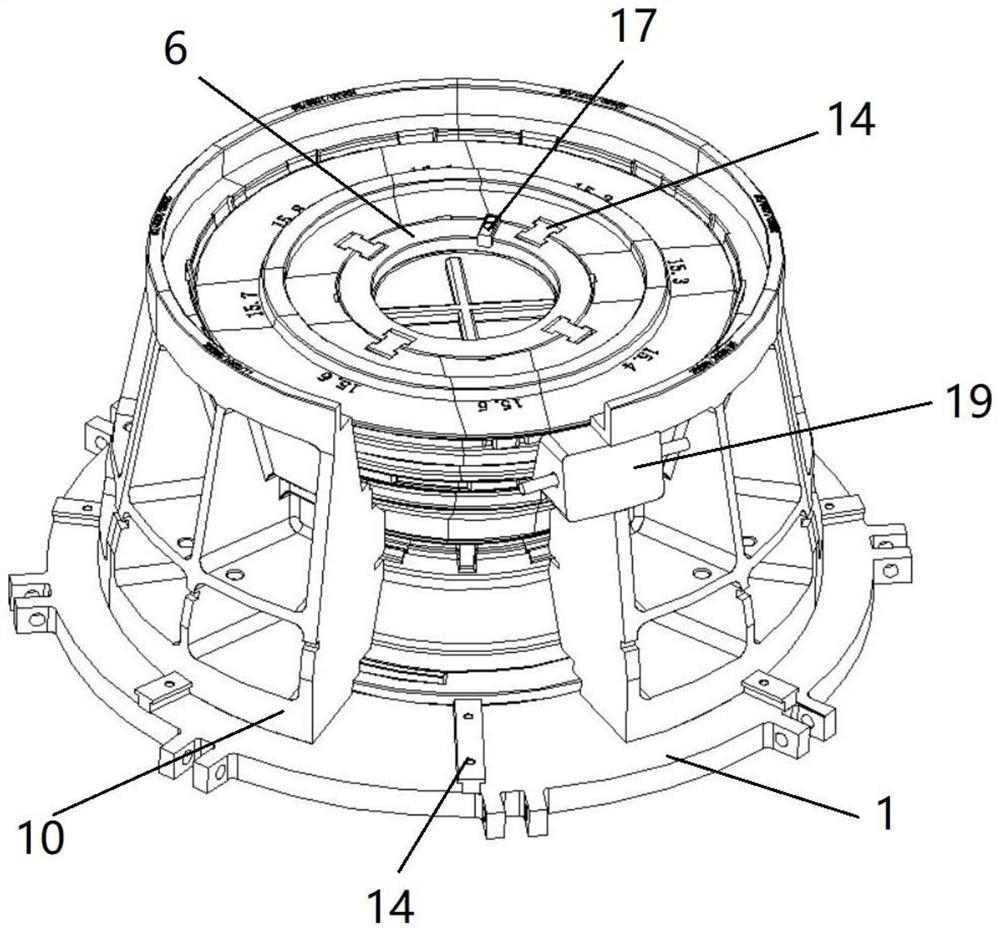 Forming mold for power turbine casing wax model