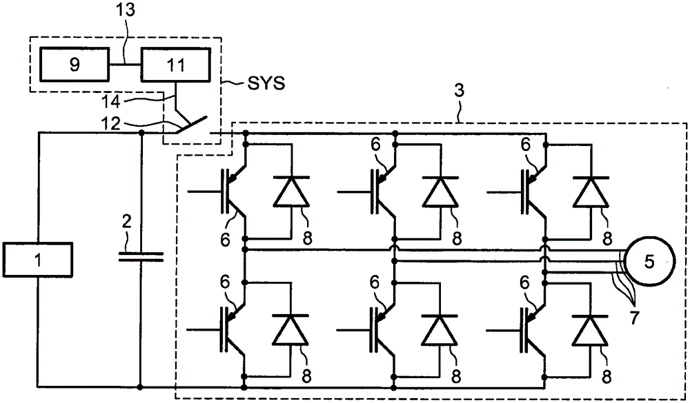 Method for managing load supplied by converter that is itself supplied by battery, and corresponding system