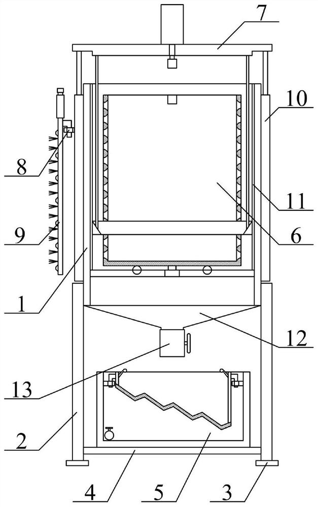 Impurity separation device for cleaning chemical fiber raw materials