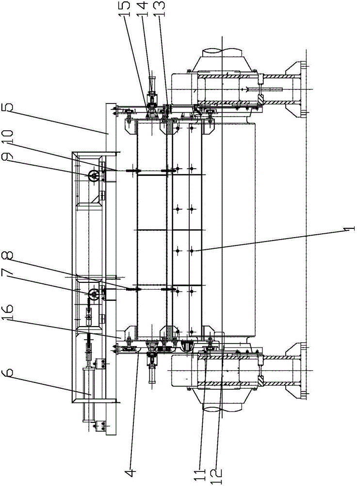 Rear rubber stopping and shoveling mechanism of open mill