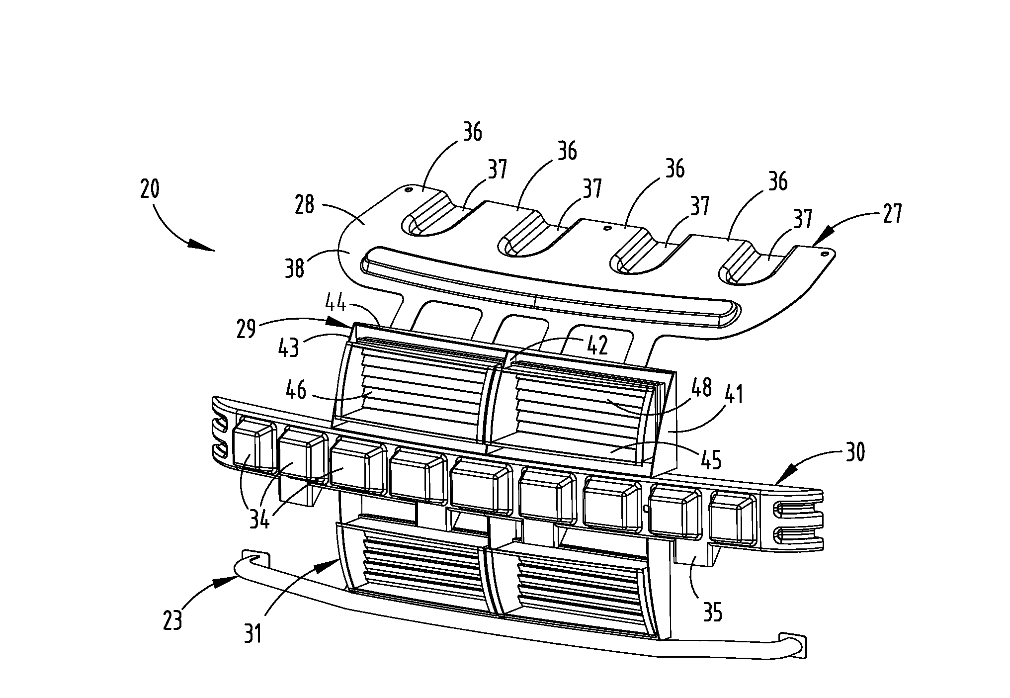 Integrated energy absorber and air flow management structure