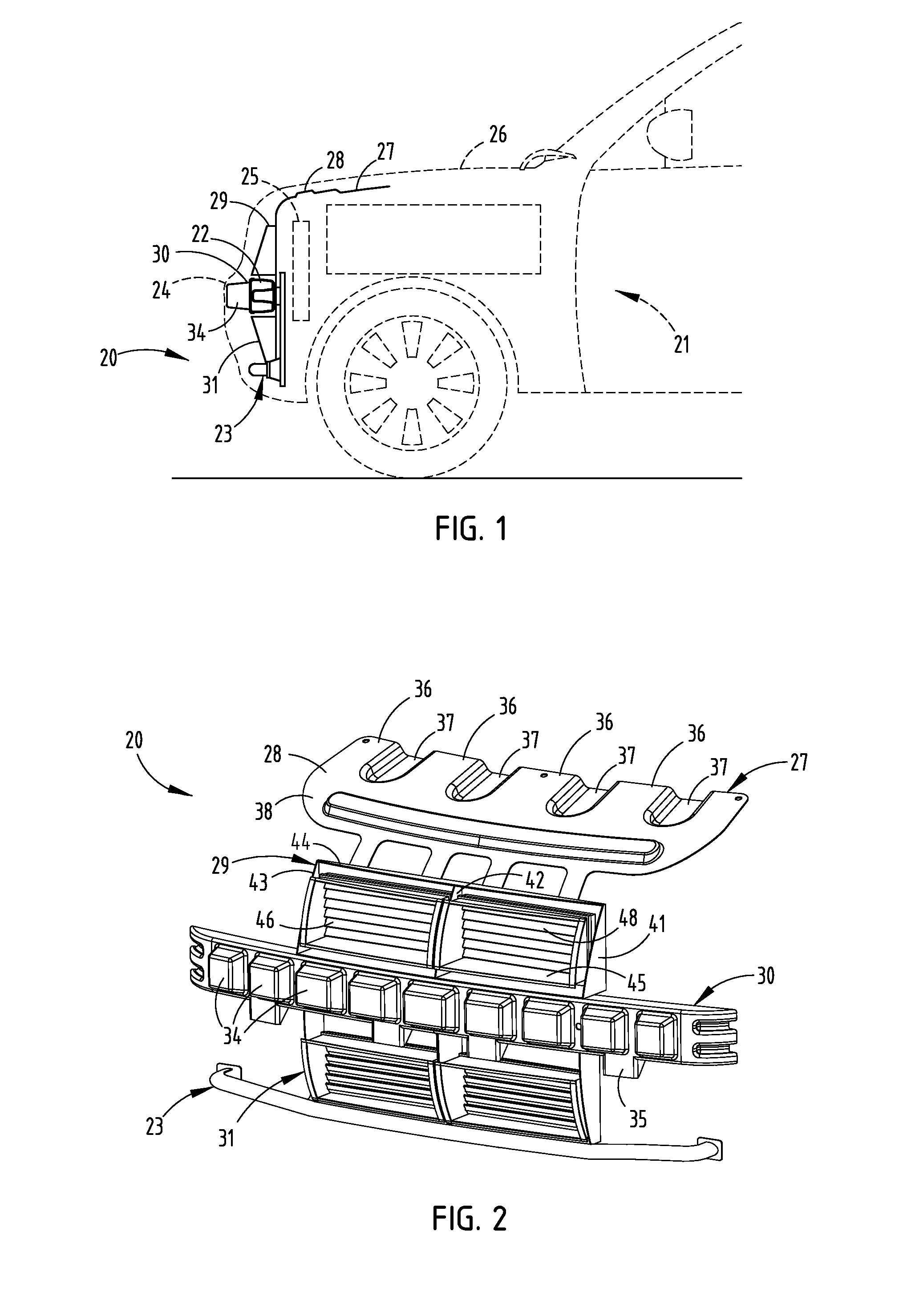 Integrated energy absorber and air flow management structure