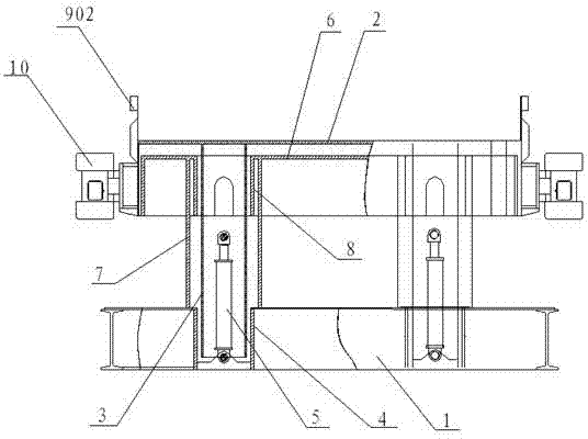 Hydraulic lifting vehicle fixing device