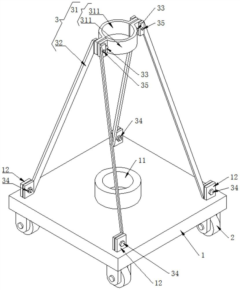 Transport vehicle for cement poles in vertical state