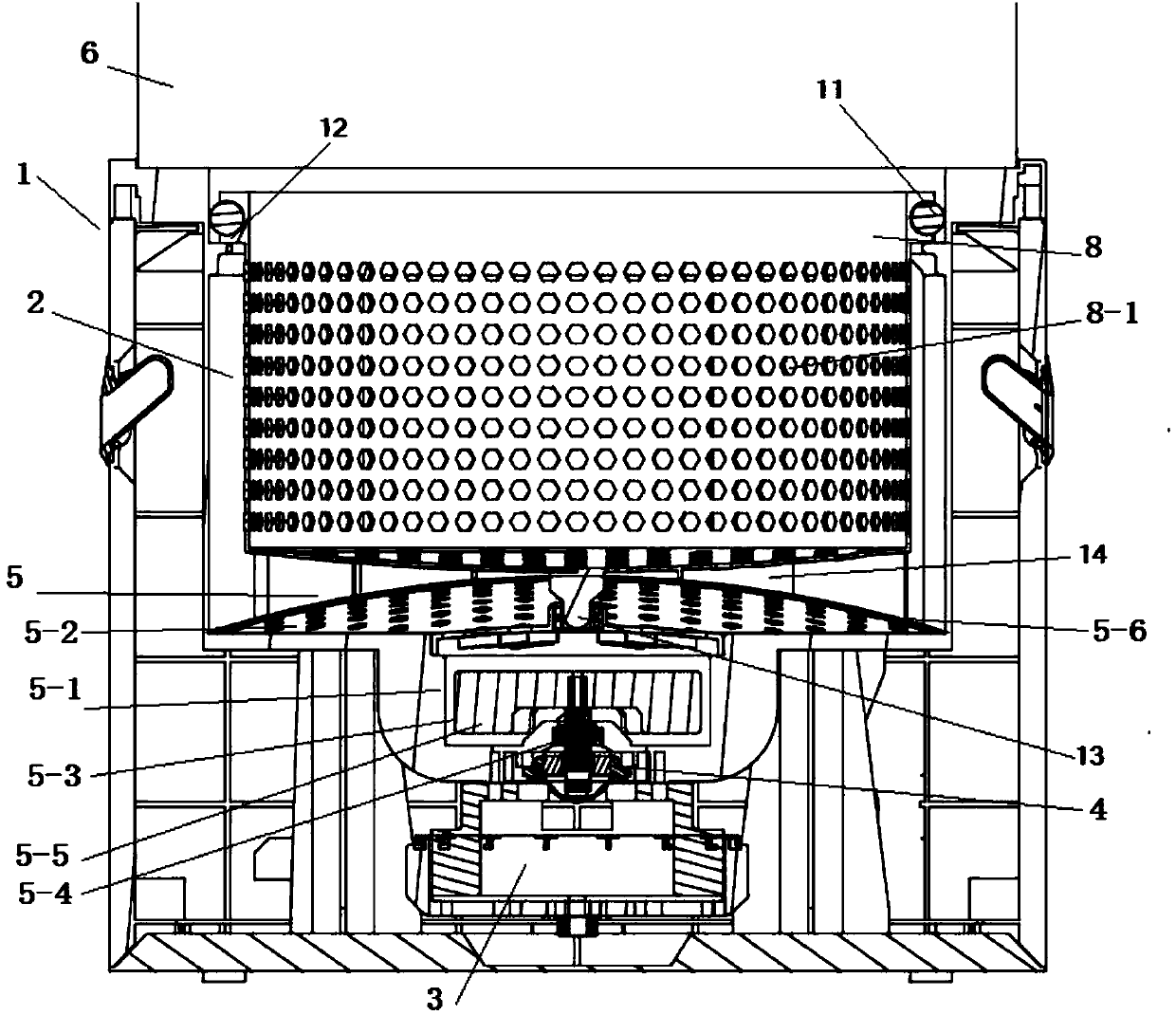 Water-circulation fruit and vegetable washing machine and working method thereof