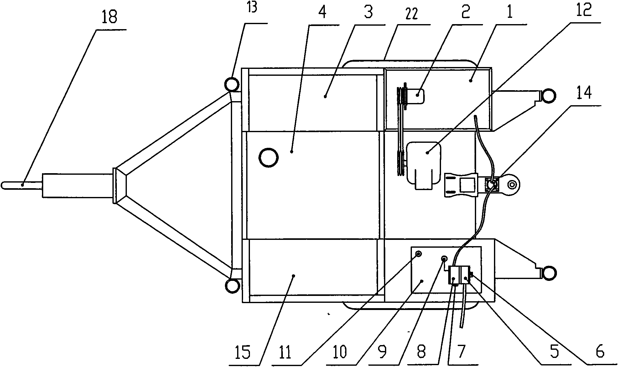 Trailer hydraulic road core machine