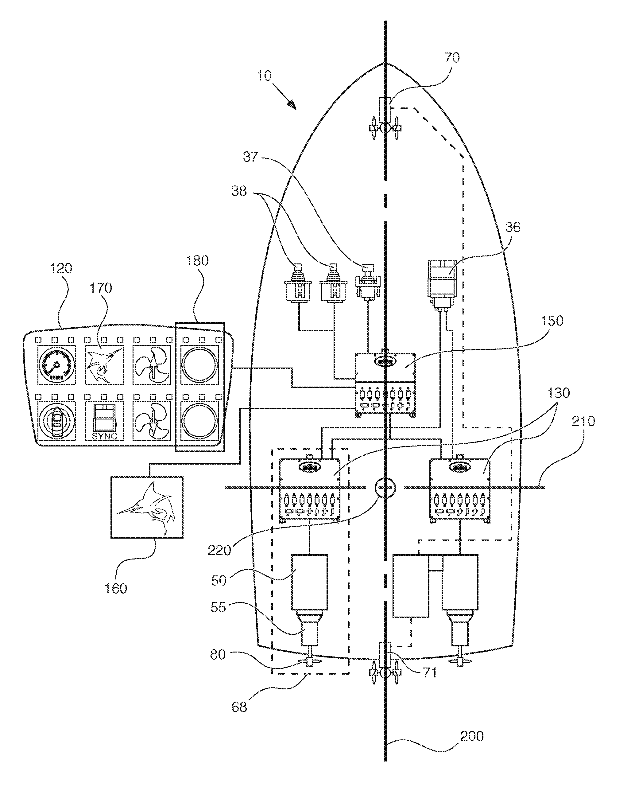 Automatic thruster control of a marine vessel during sport fishing mode