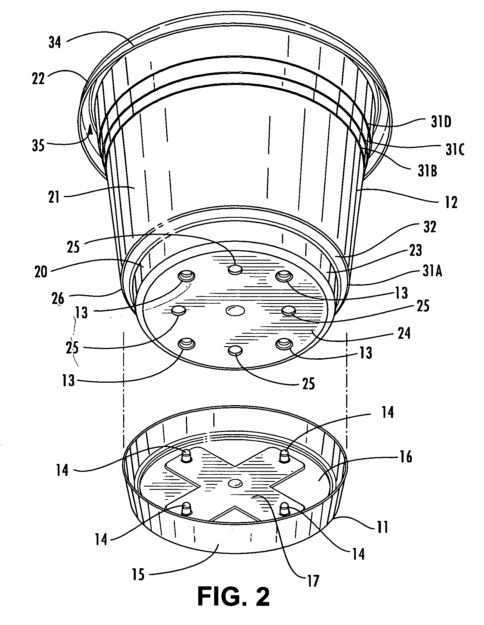 Container with interlocking base