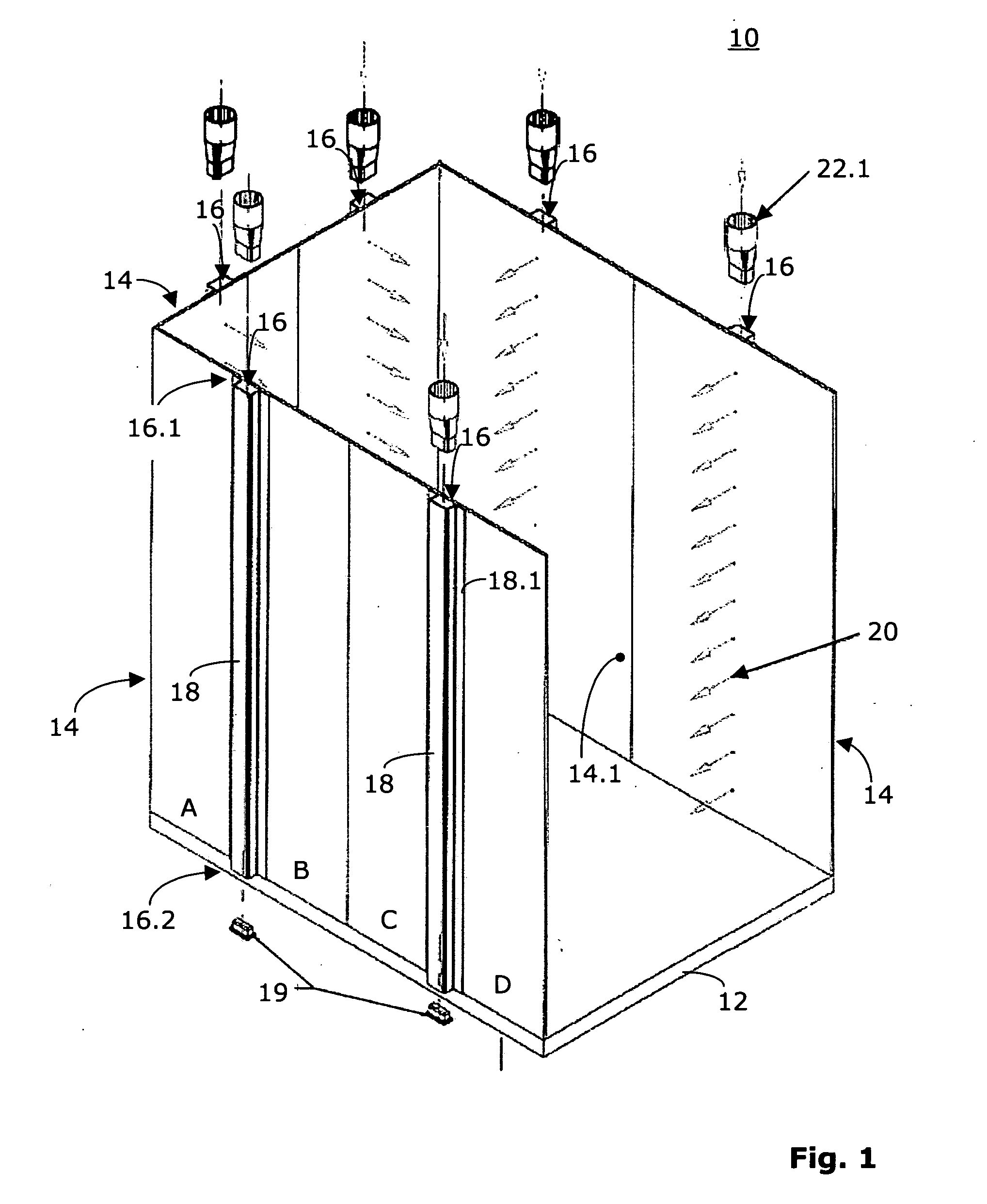 Elevator cabin with integrated ventilation system