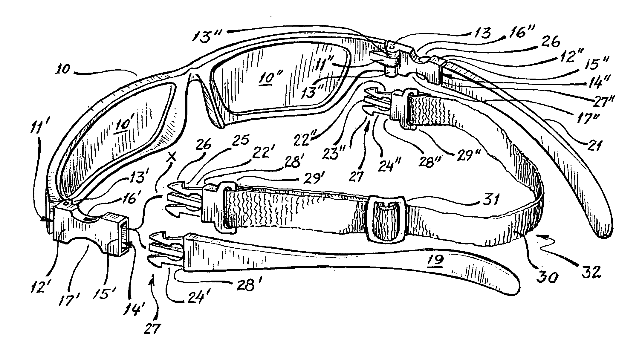 Eyeglasses with interchangable temple-members