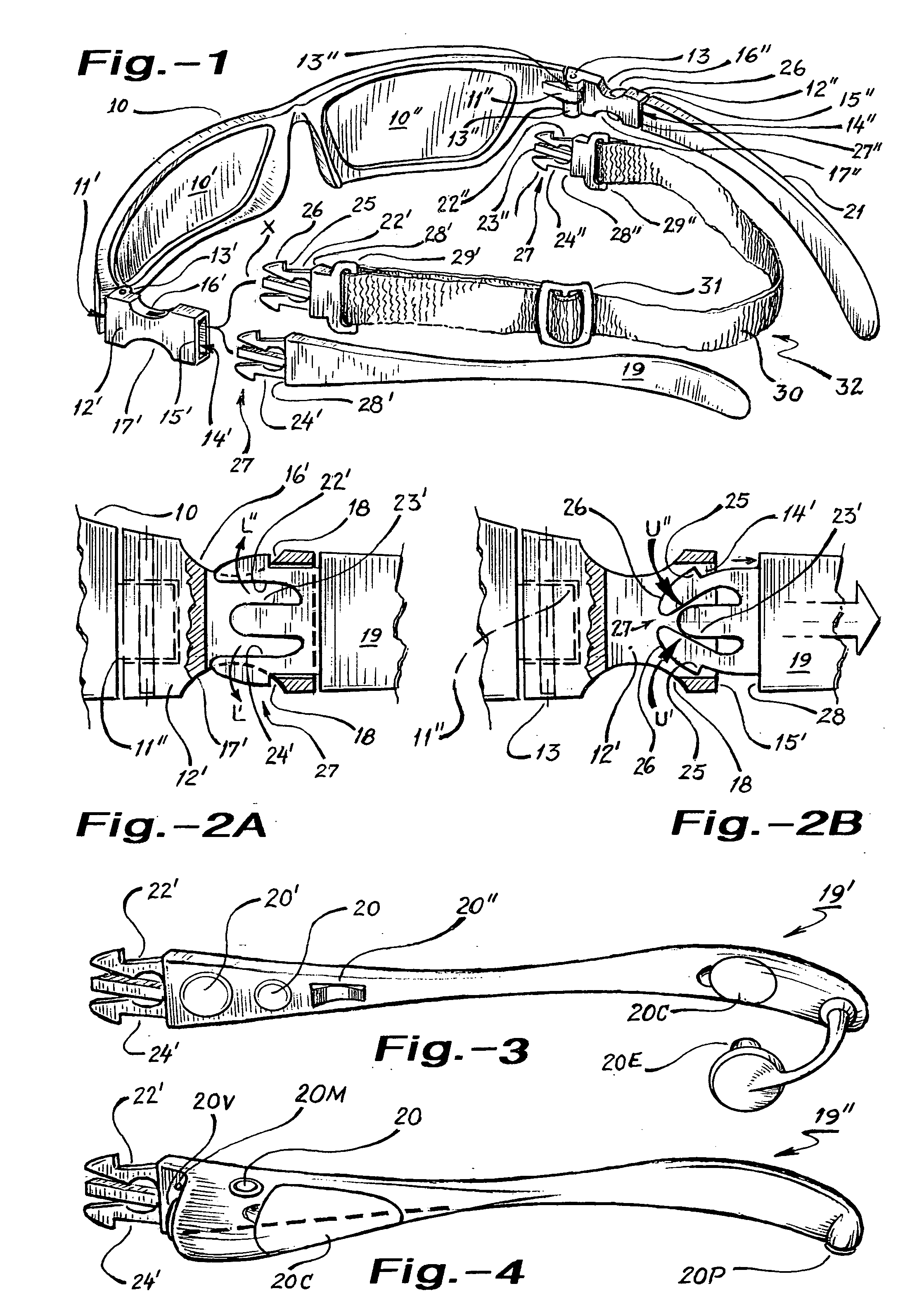 Eyeglasses with interchangable temple-members