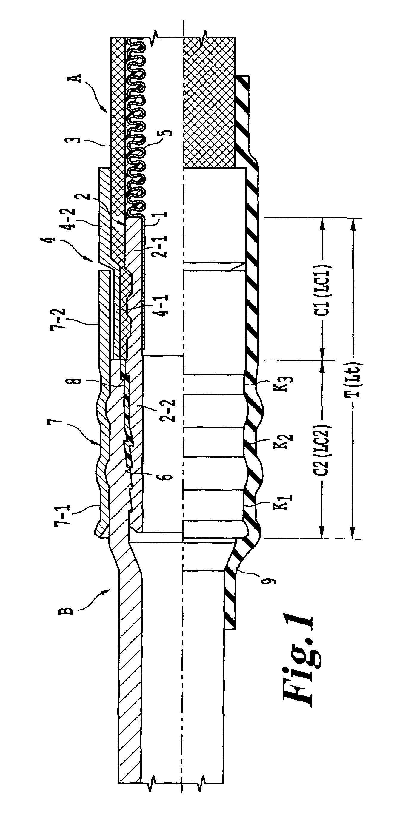 Connection structure for different kinds of metal tubes