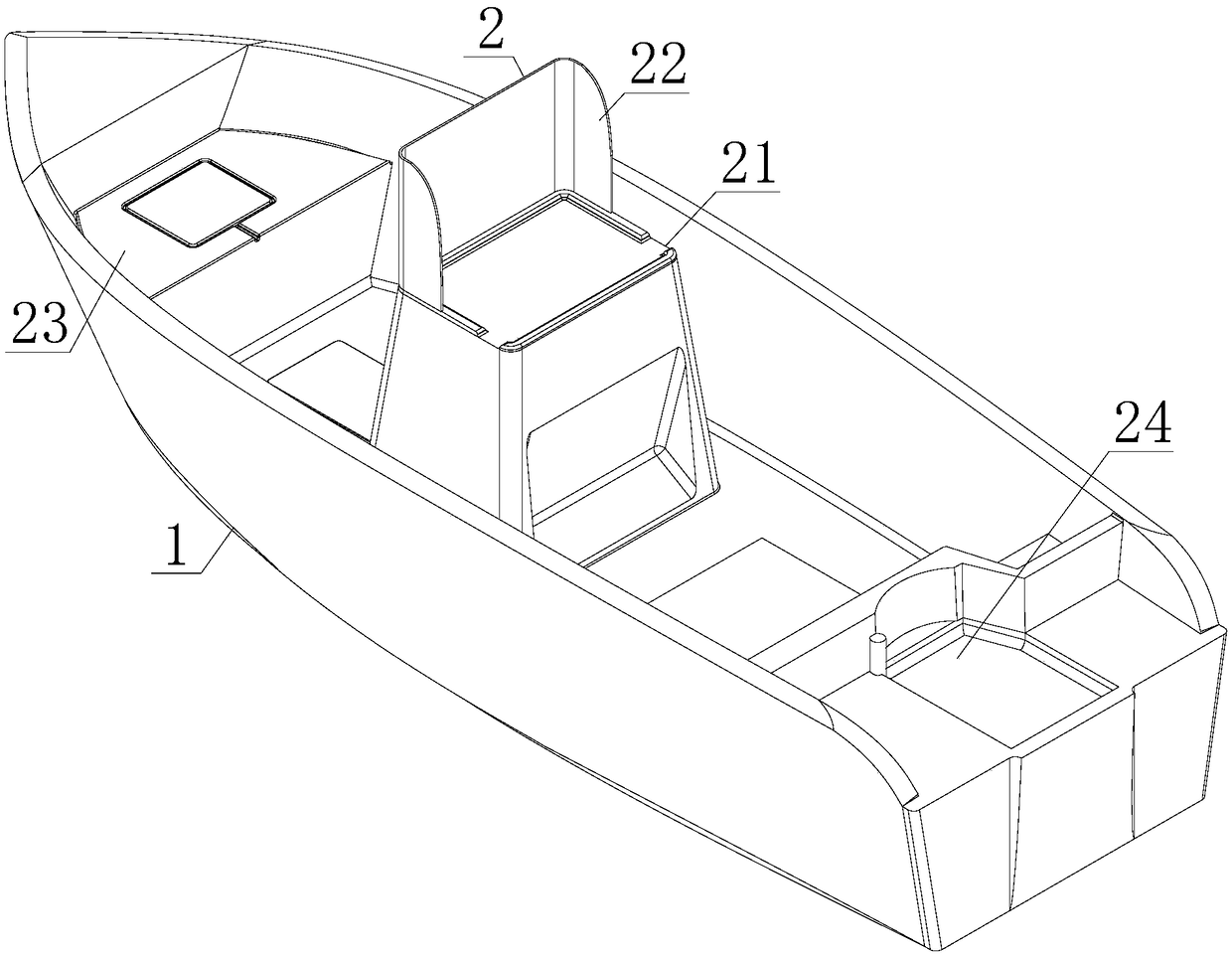 Glass steel ship and boat with PP composite board