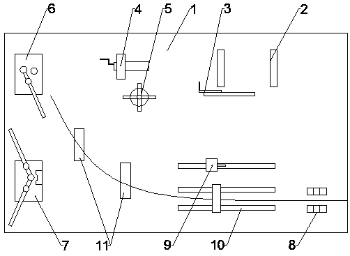 A bench type transformer lead wire production platform