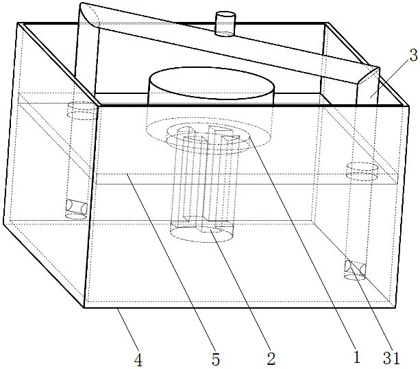 Magnetic powder flaw detection magnetic suspension containing device