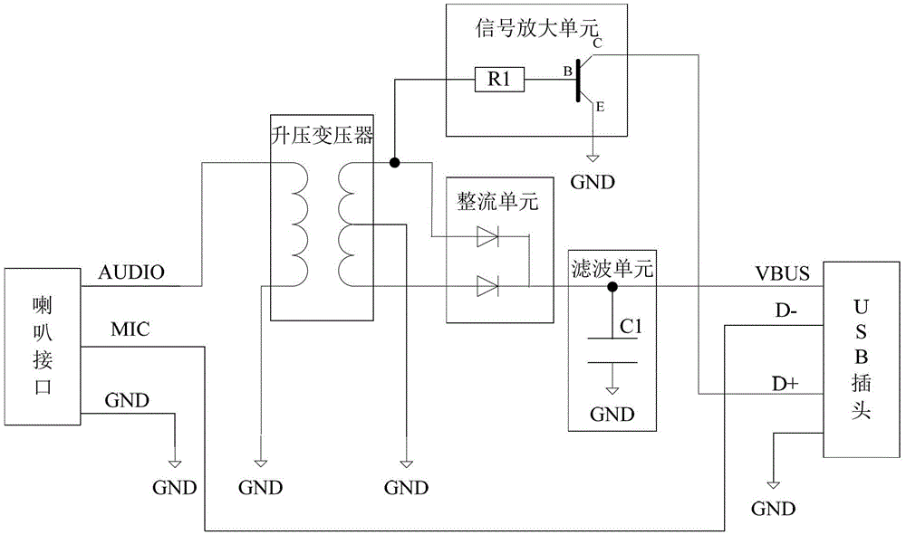 An audio signal receiving and switching device