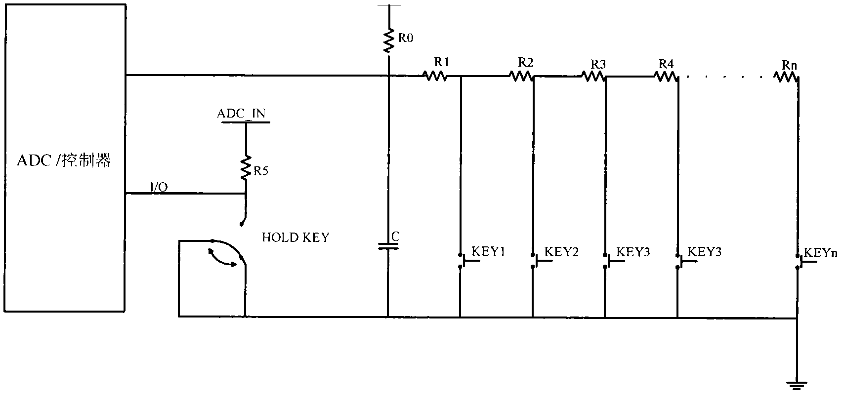 Keyboard of mobile terminal and method for realizing keying and keyboard lock for same