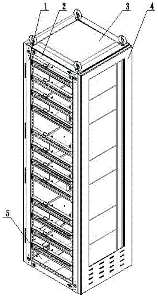 Switch cabinet body made of G sectional materials with 45-degree wing angles