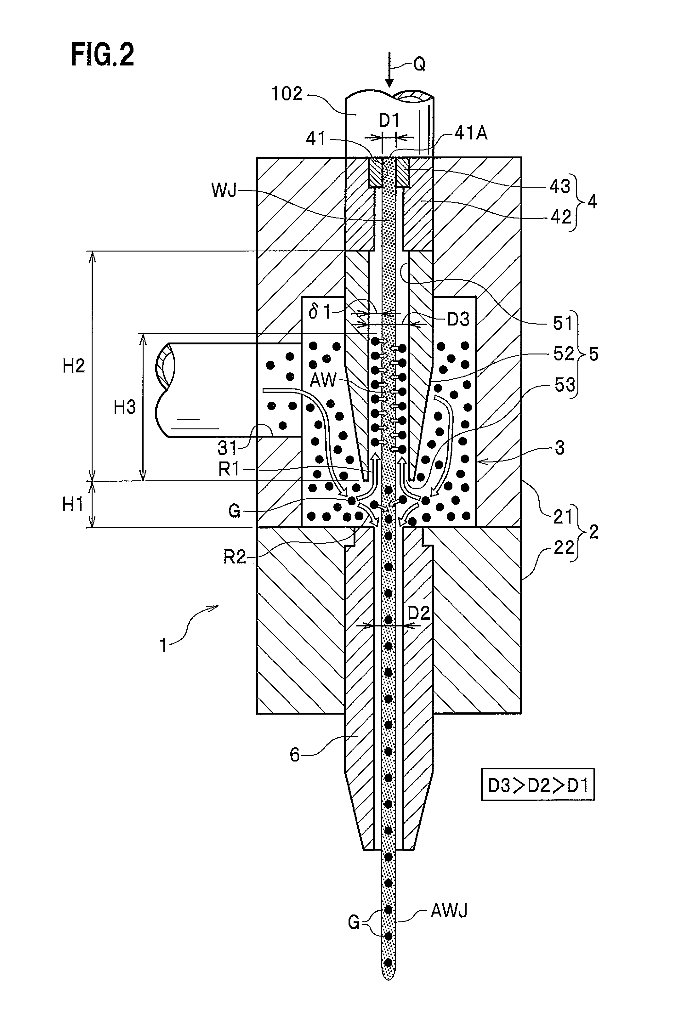 Abrasive water jet nozzle and abrasive water jet machine