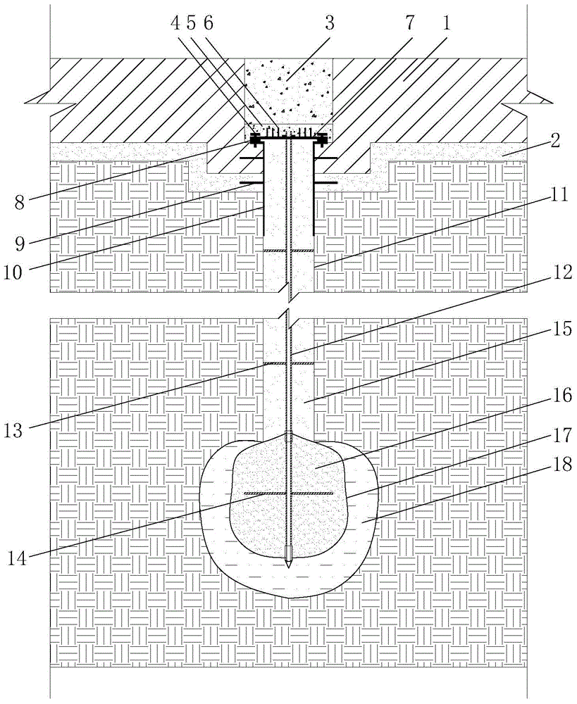 Built-in anti-floating anchor blocking structure used in foundation mat for deep-well dewatering well and construction method