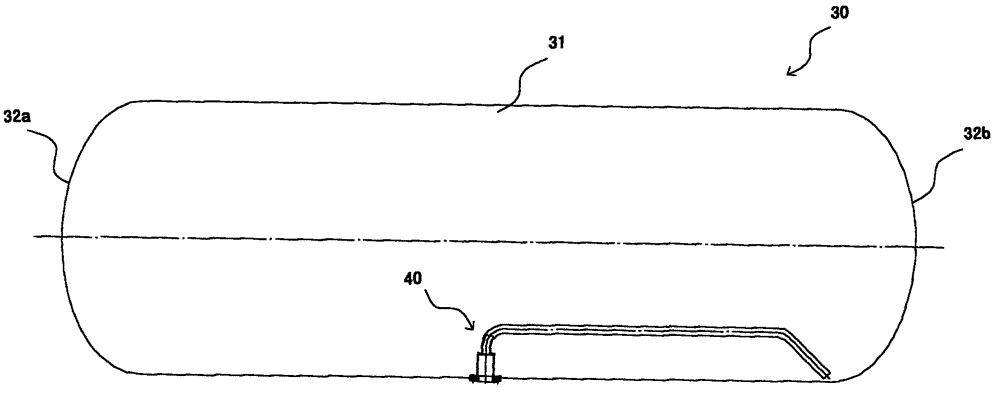 Discharging device and tank body with same